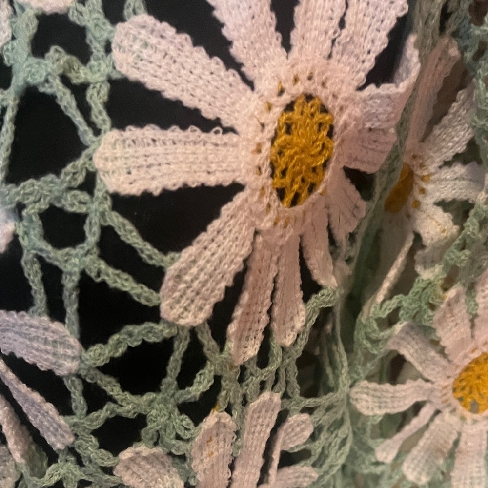 POL Mint and White Daisy Crochet Cardigan - Picture 2 of 4